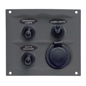BEP Stænktæt el-panel med 3 kontakter og el-udtag