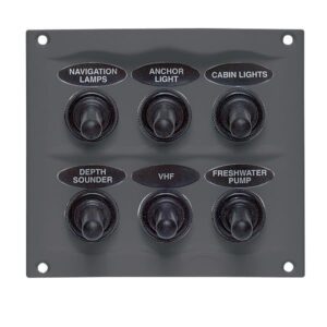 BEP Stænktæt el-panel med 6 kontakter